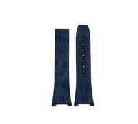 MBUIOPJ Compatible With Omega Constellation 41mm Watch Strap Manhattan 39mm Series Cowhide Layer Rubber Bottom Male Observatory Watchband 25 * 14mm(Blue blue-no clasp)