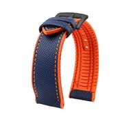 MBUIOPJ Correa de reloj de caucho de nailon resistente al agua de 20 mm, 22 mm, 23 mm, 24 mm, compatible con pulsera Breitling Citizen Tissot IWC Omega, correa de reloj de silicona amarilla(Blue orang