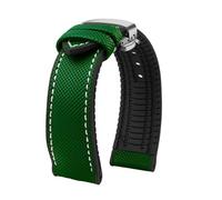 MBUIOPJ Correa de reloj de caucho de nailon resistente al agua de 20 mm, 22 mm, 23 mm, 24 mm, compatible con pulsera Breitling Citizen Tissot IWC Omega, correa de reloj de silicona amarilla(Green whit