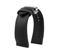 MBUIOPJ Correa de reloj de caucho de nailon resistente al agua de 20 mm, 22 mm, 23 mm, 24 mm, compatible con pulsera Breitling Citizen Tissot IWC Omega, correa de reloj de silicona amarilla(Black Blac