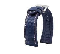 MBUIOPJ Correa de reloj de caucho de nailon resistente al agua de 20 mm, 22 mm, 23 mm, 24 mm, compatible con pulsera Breitling Citizen Tissot IWC Omega, correa de reloj de silicona amarilla(Blue white