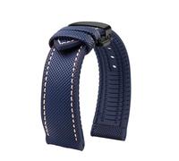 MBUIOPJ Correa de reloj de caucho de nailon resistente al agua de 20 mm, 22 mm, 23 mm, 24 mm, compatible con pulsera Breitling Citizen Tissot IWC Omega, correa de reloj de silicona amarilla(Blue white