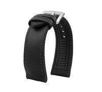 MBUIOPJ Correa de reloj de caucho de nailon resistente al agua de 20 mm, 22 mm, 23 mm, 24 mm, compatible con pulsera Breitling Citizen Tissot IWC Omega, correa de reloj de silicona amarilla(Black Blac