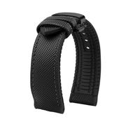 MBUIOPJ Correa de reloj de caucho de nailon resistente al agua de 20 mm, 22 mm, 23 mm, 24 mm, compatible con pulsera Breitling Citizen Tissot IWC Omega, correa de reloj de silicona amarilla(Black Blac