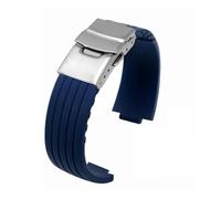 MBUIOPJ Correa de reloj de caucho de silicona compatible con Oris Aquis 7330 7740 Correa de reloj 22x12 mm 24x11 mm 24x12 mm Correa convexa Pulsera negra azul(Blue silver,22mm-12mm)