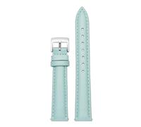 MBUIOPJ Correa de reloj de cuero for mujer compatible con Fossil Rossini Folli Follie Correa de cadena de reloj lisa Rosa Azul 12 mm 14 mm 16 mm 18 mm 20 mm(Sky blue-silver,14mm)