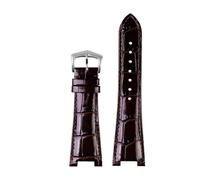 MBUIOPJ Correa de reloj de cuero genuino con muesca de 25 x 13 mm + conector compatible con pulsera de reloj Patek Philippe Nautilus 5711 5726 5712g(Brown Silver B)