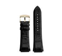 MBUIOPJ Correa de reloj de cuero genuino de 22 mm compatible con Gu-ess W0247G3 W0040G7/0040G3 Correa de reloj de moda(Black gold)