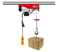 MBUYI Cabrestante eléctrico, 500 kg hasta 1000 kg, altura de elevación de 12 m, cabrestante de 1600 W, motor de cobre, polea de 8 m/min, velocidad de elevación, polipasto eléctrico con mando a