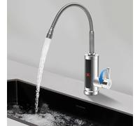 MBUYI - Grifo eléctrico con calentador de agua, grifo de cocina giratorio de 360 ° con calentador de agua, indicador de temperatura LED, grifo con instantáneo, 59-122 °F