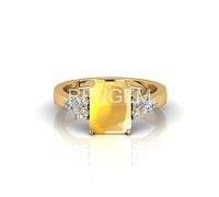 MBVGEMS Anillo de zafiro amarillo certificado de 11,00 quilates, anillo pukhraj natural sin calor, chapado en oro, anillo ajustable certificado AA++ para hombres y mujeres (probado en laboratorio),
