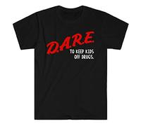 MBWECWS Dare to Keep Off Drugs Quotes Slogan Men's Black T-Tshirts Camisetas y Tops Black(X-Large)