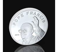 MBXLDGFD El 266º Papa de la Iglesia Católica Papa Francisco Souvenir Coin Coleccionable Moneda Conmemorativa Chapada en Plata