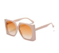 MBXLDGFD Gafas de sol 2025, gafas de sol para mujer y hombre, gafas de sol degradadas para mujer, gafas de fiesta de gran tamaño, Beige Tea, talla única