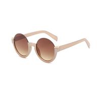 MBXLDGFD Gafas de sol 2025 Moda Semi-Rimless Round Mujeres Gradient Sunglasses Retro Clear Lens Glasses Frame Shades UV400, Champagne Tea, talla única