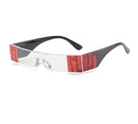 MBXLDGFD Nuevas gafas de sol 2025 Rimless Sunglasses Women Vintage Small Sun Glasses Female Men Flat Top Rectangle Glasses, 6, talla única