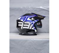 MC Casco Moto Acerbis Helmet Jet Trial Aria 2206 Cnegro Azul Blanco Talla XL