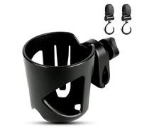 MC MICUS Portavasos y Soporte para Teléfono Universal para Carrito de Bebé, Accesorios para Coche, Negro