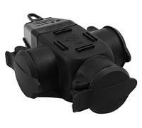 MC POWER 1300446 - Distribuidor de enchufe con protección de contacto, 3 compartimentos, IP44 para exteriores, 16 A