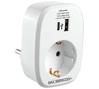 MC Power - Adaptador de corriente | 1 puerto USB-A + 1 puerto USB-C, Power Delivery, 20 W, blanco, adaptador de enchufe de pared, carga rápida, cargador USB para smartphones, tablets y auriculares