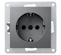 MC POWER - Enchufe con protección de contacto | FLAIR | 250 V ~/16 A, conector de pinza, antracita, mate