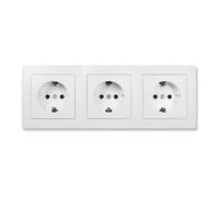MC Power Flair I Beginner 3S - Enchufe triple con marco (3 enchufes, 3 unidades), color blanco mate