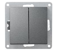 MC POWER - Interruptor de serie | Flair | 2 enchufes, 250 V ~/10 A, UP, antracita, mate