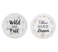 MC-Trend Juego de 2 calentadores de manos con frases - Follow Your Dreams - Wild and Free - para mantener los dedos calientes contra las manos frías en otoño e invierno, reutilizables