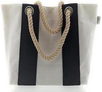 MC Trend XL bolsa de playa comprador con bolsillo interior bolsa de playa grande bolso de hombro para las vacaciones 54 x 37 x 17 (Azul/Blanco)