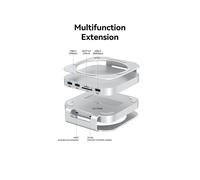 (MC60 (sin HDMI)) Concentrador USB C para Mac mini con carcasa SSD M.2 compatible con Mac Mini M4/M4