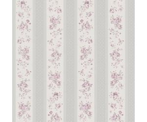 MC61049 - Maison Charme Floral, Rayas Rosa Crema Galerie Papel Tapiz