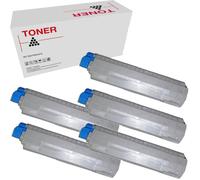 MC853 / MC873 / MC883 Pack 5 Toner Compatible con Oki 45862840 / 45862818, 45862839 / 45862816, 45862838 / 45862815, 45862837 / 45862814