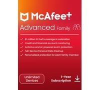 McAfee+ Advanced - Family Gift Card (PC, Android, Mac, iOS)