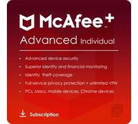 McAfee+ Advanced Individual Dispositivos Ilimitados / 1 Año
