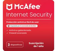 McAfee Internet Security | 1 ao de licencia | Seguridad para 3 Dispositivos