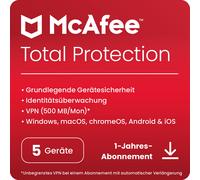 McAfee Total Protection [5 dispositivos - 1 año]