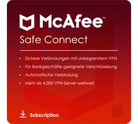 McAfee VPN Safe Connect 5 Dispositivos 1 Año
