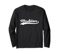 McAllen Texas Vintage Cursivo US Ciudad Nombre Retro Deportes Manga Larga