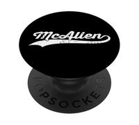 McAllen Texas Vintage Cursivo US Ciudad Nombre Retro Deportes PopSockets PopGrip Adhesivo