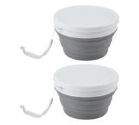 MCAOAL 2 recipientes plegables de silicona a prueba de fugas de 950 ml, cuencos portátiles para vajilla que ahorran espacio, plato de ensalada duradero para herramientas de cocina del hogar