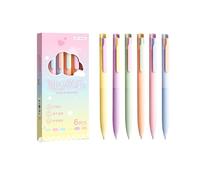 MCAOAL 6 bolígrafos de gel retráctiles con punta de 0, 5 mm para aulas, clics de negocios, tipo gel, bolígrafo, tintas de secado rápido, bolígrafo, clics de escritura