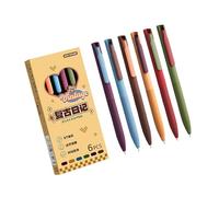 MCAOAL 6 bolígrafos de gel retráctiles con punta de 0, 5 mm para aulas, clics de negocios, tipo gel, bolígrafo, tintas de secado rápido, bolígrafo, clics de escritura