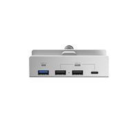 MCAOAL Base USB de 10 Gbps con fijación, adaptador USB C de 4 puertos, carcasa de aluminio, estación de acoplamiento USB 3.1 para escritorio