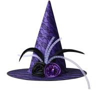 MCAOAL Bruja de Halloween Delicado Negro Cosser Wizard Para Mascarada Moda Adultos Cosplay Accesorios de Disfraz