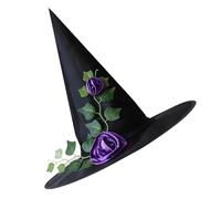 MCAOAL Bruja de Halloween Delicado Negro Cosser Wizard Para Mascarada Moda Adultos Cosplay Accesorios de Disfraz