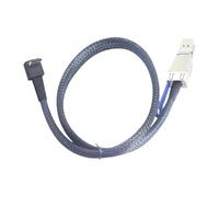 MCAOAL Cable adaptador trenzado flexible SFF 8611 4i a SFF 8644 4i con capacidad de corriente de 0,5 A para servidores, cable en ángulo de 90 grados, cable de chasis de servidor