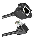 MCAOAL Cable de extensión RJ45 Cat6 RJ45, adaptador en ángulo opcional, conectores blindados para redes Cat5e Cat5, cable de extensión Ethernet chapado en oro