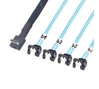 MCAOAL Cable divisor PCIe SFF 8611 de 90 grados 4i a 4 piezas 7P macho a macho, velocidad rápida para disco sólido EGPU de 50/100 cm, cable de control