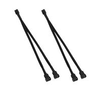 MCAOAL Cables de extensión PWM de 4 pines y 26cm para refrigeración de carcasa, control de velocidad y reducción de ruido, juego de 2 uds De conectores Pwms para ventilador con cubierta de