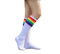 MCAOAL Calcetería permanente unisex de ternera Esquema de colores del espectro No irritante Puntera continua Ventilada Uso diario Calcetería informal con forro moderno